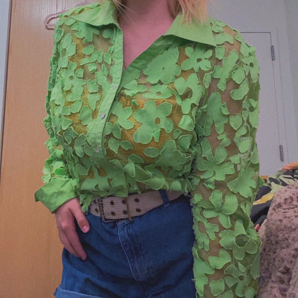 Mesh Floral Vintage Top